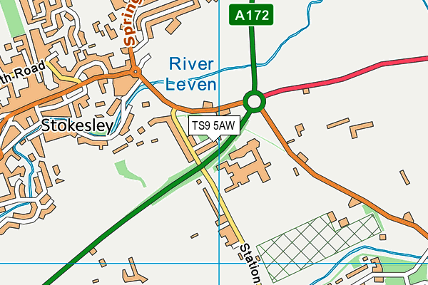 TS9 5AW map - OS VectorMap District (Ordnance Survey)