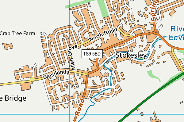 TS9 5BD map - OS VectorMap District (Ordnance Survey)