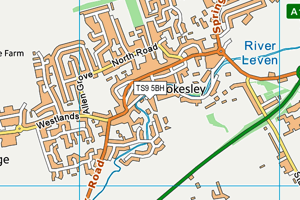 TS9 5BH map - OS VectorMap District (Ordnance Survey)