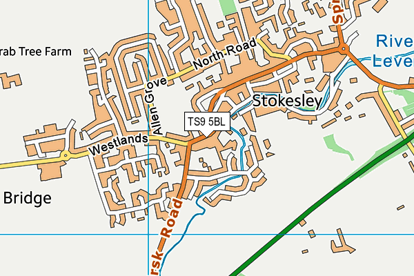 TS9 5BL map - OS VectorMap District (Ordnance Survey)