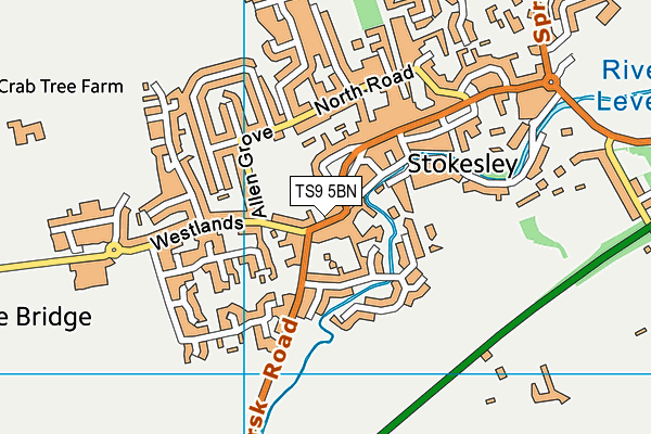 TS9 5BN map - OS VectorMap District (Ordnance Survey)