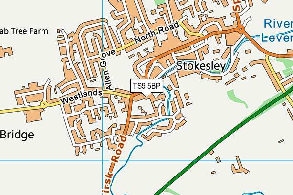 TS9 5BP map - OS VectorMap District (Ordnance Survey)