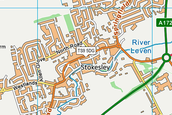 TS9 5DG map - OS VectorMap District (Ordnance Survey)