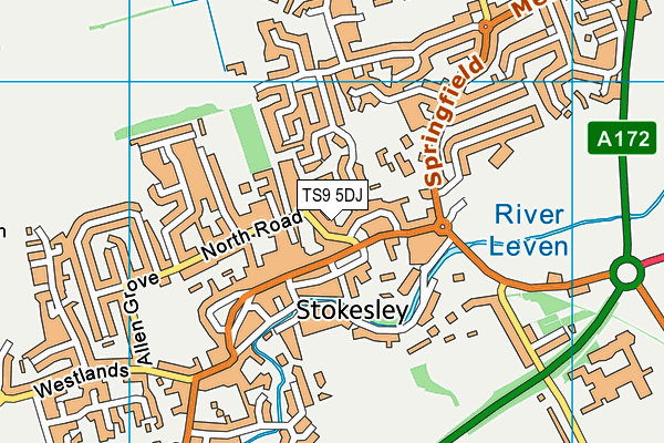 TS9 5DJ map - OS VectorMap District (Ordnance Survey)