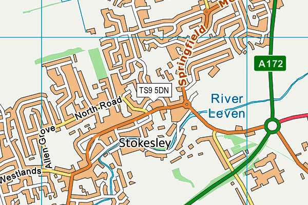 TS9 5DN map - OS VectorMap District (Ordnance Survey)