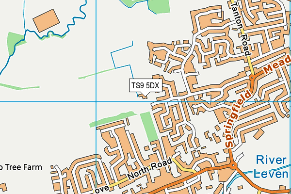 TS9 5DX map - OS VectorMap District (Ordnance Survey)