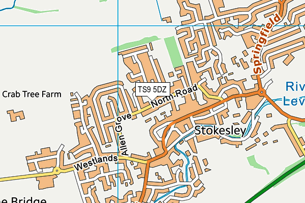 TS9 5DZ map - OS VectorMap District (Ordnance Survey)