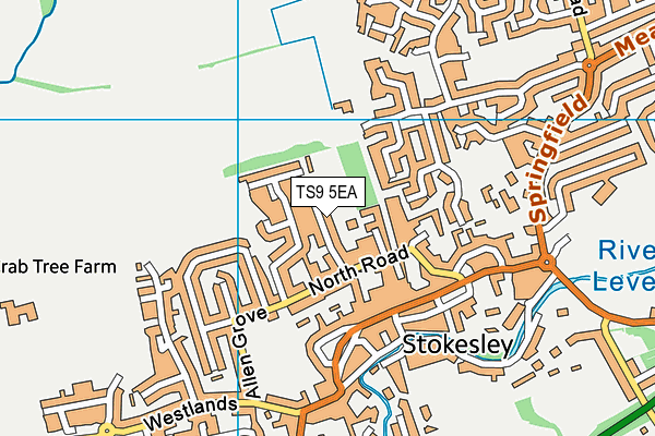 TS9 5EA map - OS VectorMap District (Ordnance Survey)