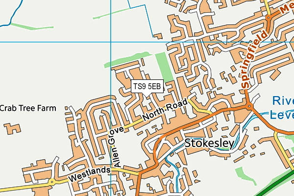 TS9 5EB map - OS VectorMap District (Ordnance Survey)