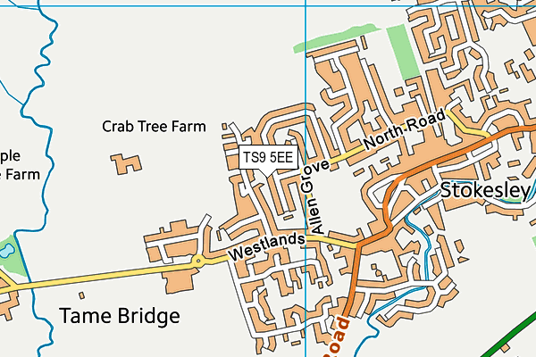 TS9 5EE map - OS VectorMap District (Ordnance Survey)