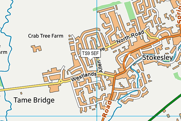 TS9 5EF map - OS VectorMap District (Ordnance Survey)