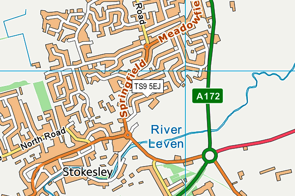 TS9 5EJ map - OS VectorMap District (Ordnance Survey)