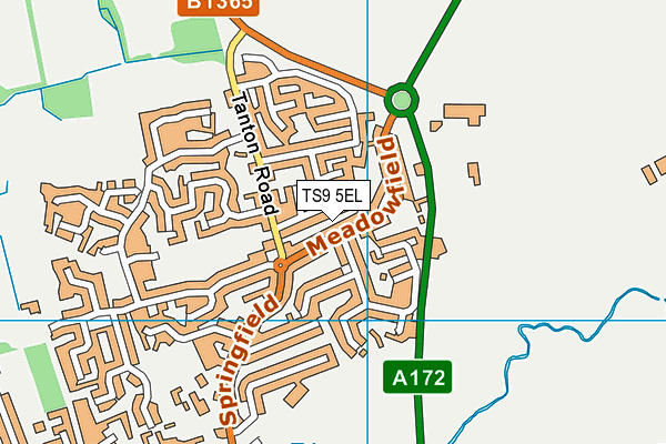 TS9 5EL map - OS VectorMap District (Ordnance Survey)