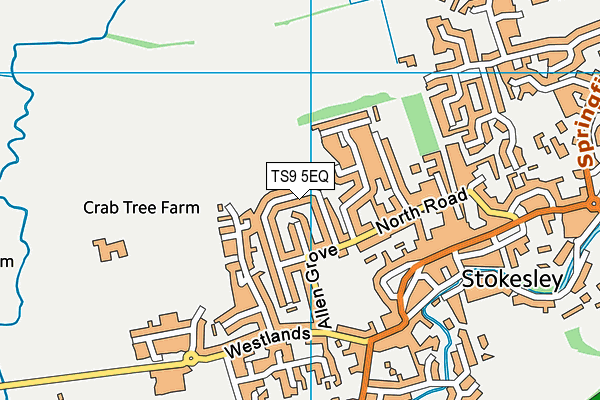 TS9 5EQ map - OS VectorMap District (Ordnance Survey)