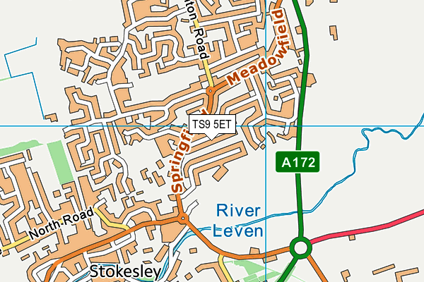 TS9 5ET map - OS VectorMap District (Ordnance Survey)