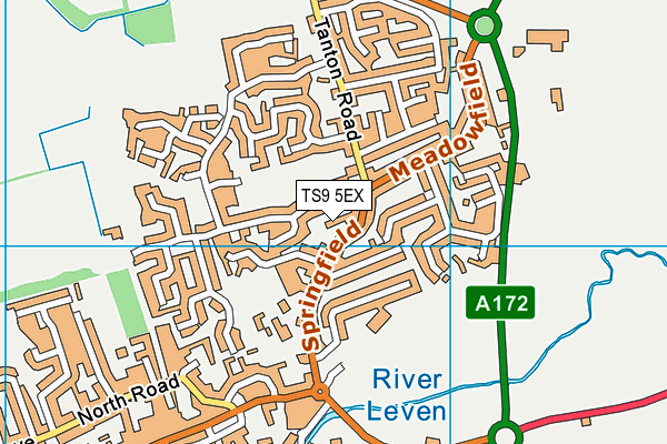 TS9 5EX map - OS VectorMap District (Ordnance Survey)