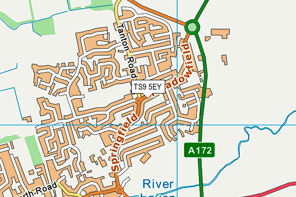 TS9 5EY map - OS VectorMap District (Ordnance Survey)