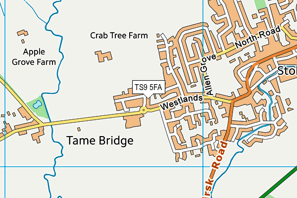 TS9 5FA map - OS VectorMap District (Ordnance Survey)