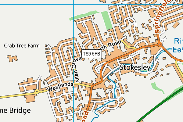 TS9 5FB map - OS VectorMap District (Ordnance Survey)