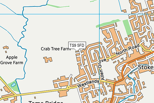 TS9 5FD map - OS VectorMap District (Ordnance Survey)