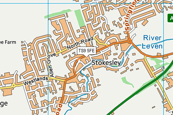 TS9 5FE map - OS VectorMap District (Ordnance Survey)