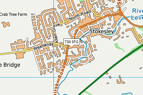TS9 5FG map - OS VectorMap District (Ordnance Survey)