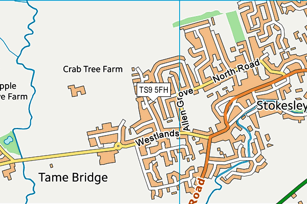 TS9 5FH map - OS VectorMap District (Ordnance Survey)