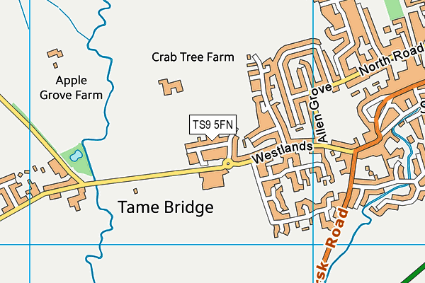 TS9 5FN map - OS VectorMap District (Ordnance Survey)