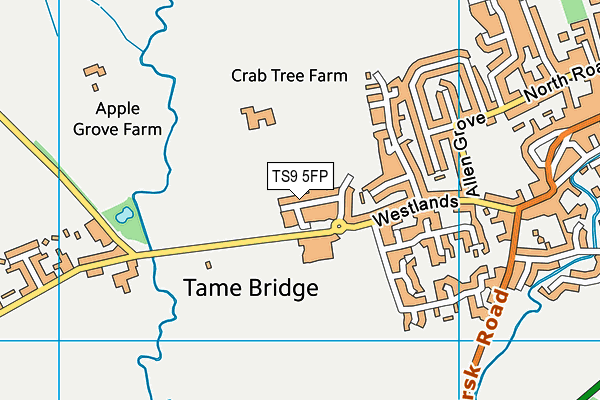 TS9 5FP map - OS VectorMap District (Ordnance Survey)