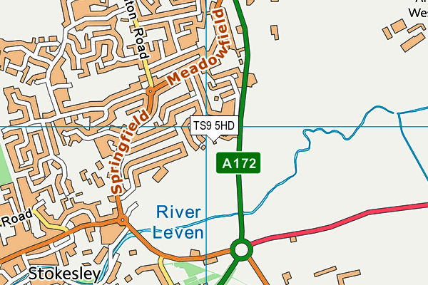 TS9 5HD map - OS VectorMap District (Ordnance Survey)