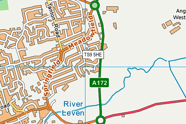 TS9 5HE map - OS VectorMap District (Ordnance Survey)