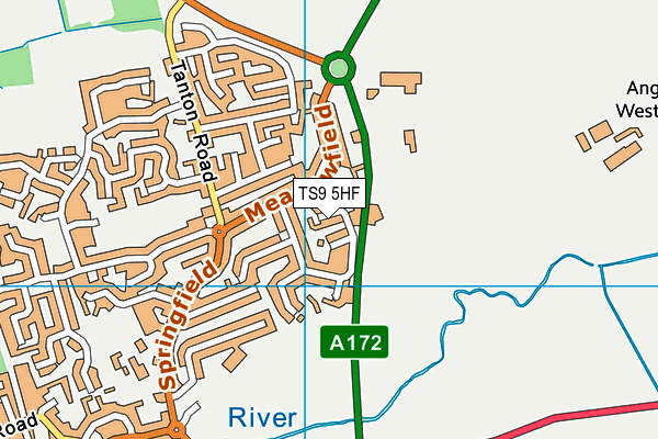 TS9 5HF map - OS VectorMap District (Ordnance Survey)