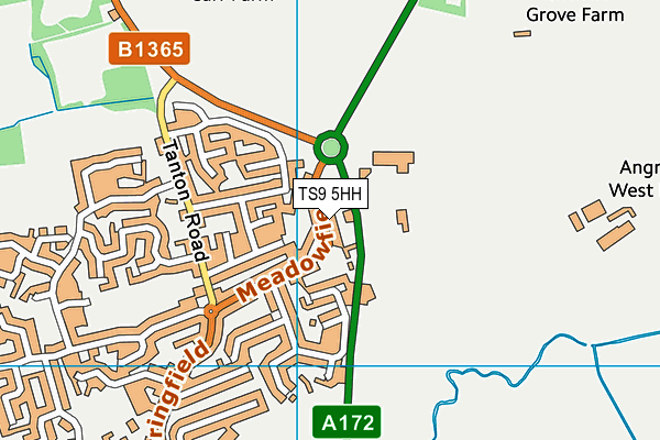 TS9 5HH map - OS VectorMap District (Ordnance Survey)