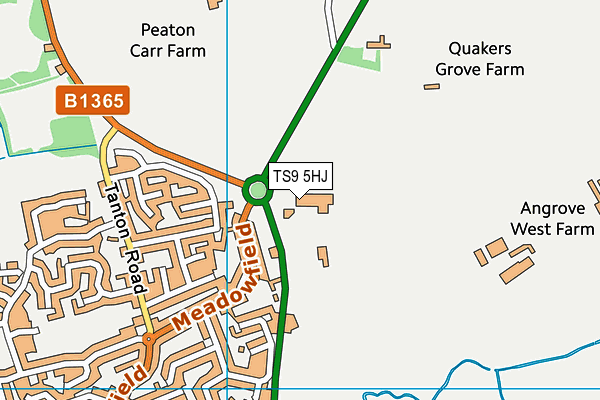 TS9 5HJ map - OS VectorMap District (Ordnance Survey)