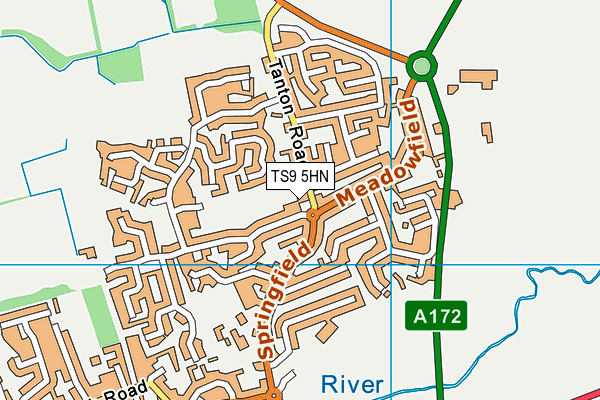 TS9 5HN map - OS VectorMap District (Ordnance Survey)
