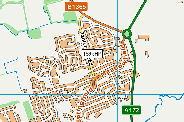 TS9 5HP map - OS VectorMap District (Ordnance Survey)