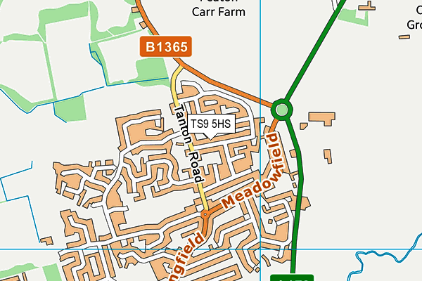 TS9 5HS map - OS VectorMap District (Ordnance Survey)