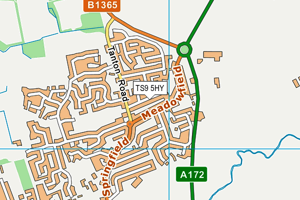 TS9 5HY map - OS VectorMap District (Ordnance Survey)