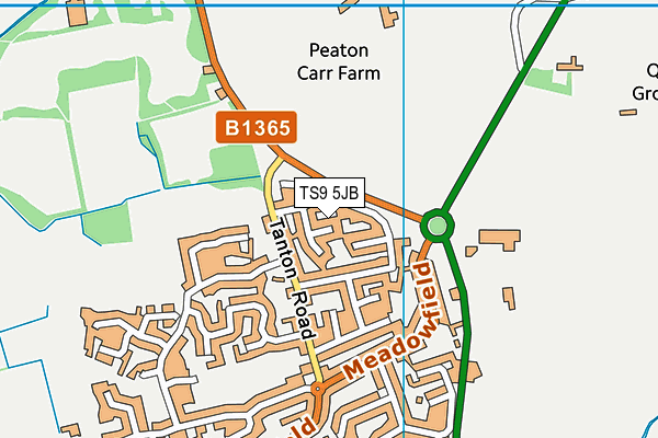 TS9 5JB map - OS VectorMap District (Ordnance Survey)