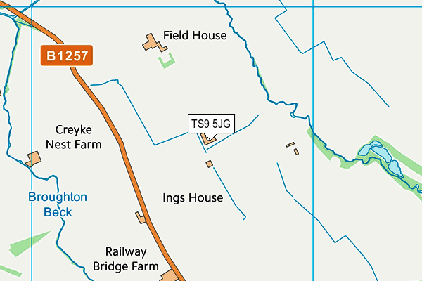 TS9 5JG map - OS VectorMap District (Ordnance Survey)