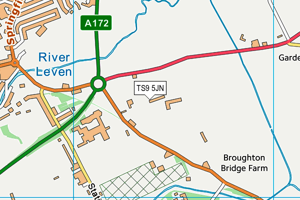 TS9 5JN map - OS VectorMap District (Ordnance Survey)