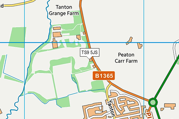 TS9 5JS map - OS VectorMap District (Ordnance Survey)