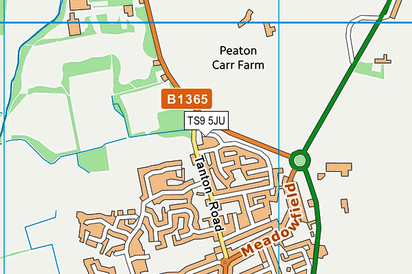 TS9 5JU map - OS VectorMap District (Ordnance Survey)