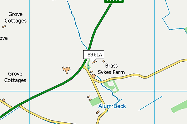 TS9 5LA map - OS VectorMap District (Ordnance Survey)