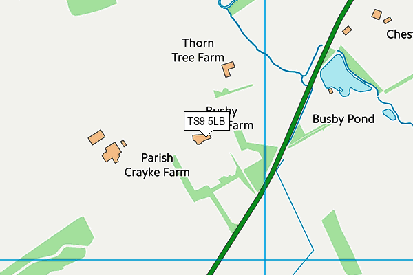 Swainby Cricket Club (Closed) map (TS9 5LB) - OS VectorMap District (Ordnance Survey)