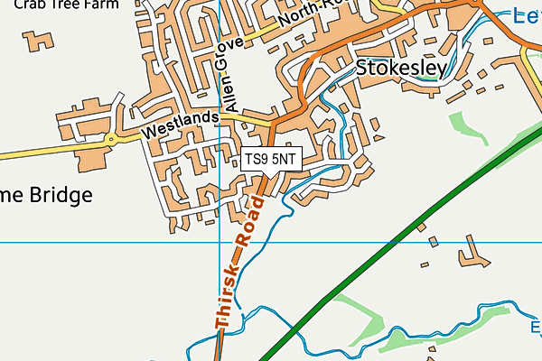 TS9 5NT map - OS VectorMap District (Ordnance Survey)