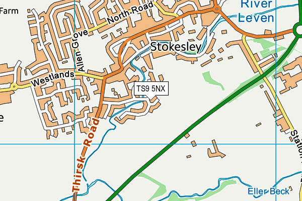 TS9 5NX map - OS VectorMap District (Ordnance Survey)