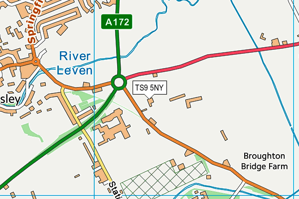 TS9 5NY map - OS VectorMap District (Ordnance Survey)