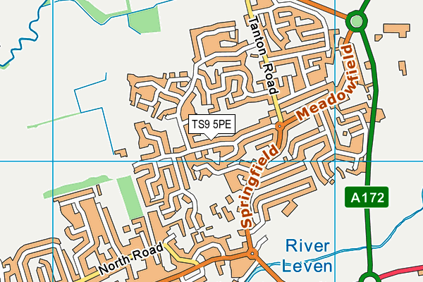 TS9 5PE map - OS VectorMap District (Ordnance Survey)