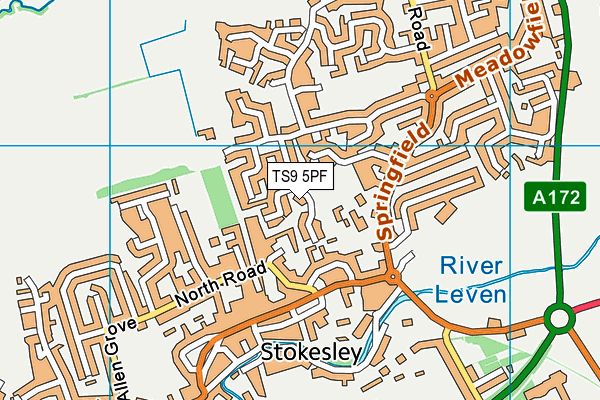 TS9 5PF map - OS VectorMap District (Ordnance Survey)